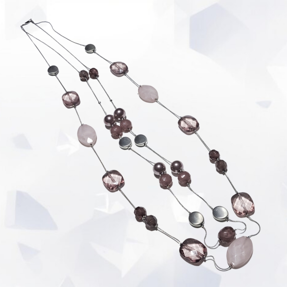 👣4/$20. NY ~ Pink Beaded Double Layer Necklace